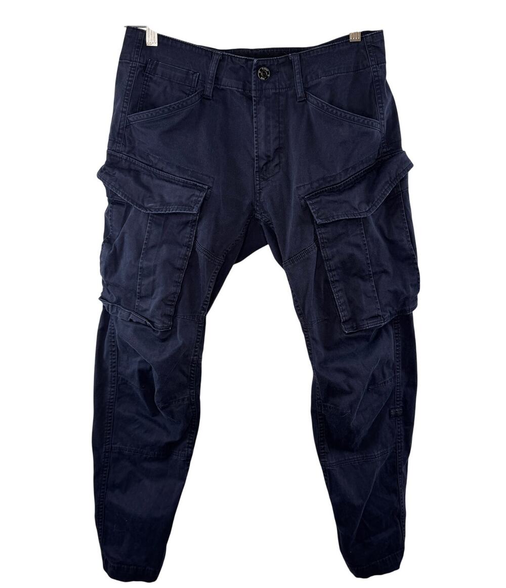 G-Star Raw Navy Blue Cargo Pant Stretch Rovic Zip 3D Straight Tapered Size 31x30